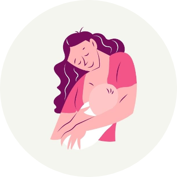 Mother breastfeeding child